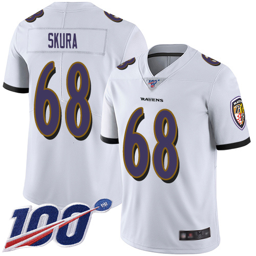 Baltimore Ravens Limited White Men Matt Skura Road Jersey NFL Football 68 100th Season Vapor Untouchable